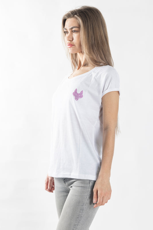 Basic T-Shirt White Crystal logo